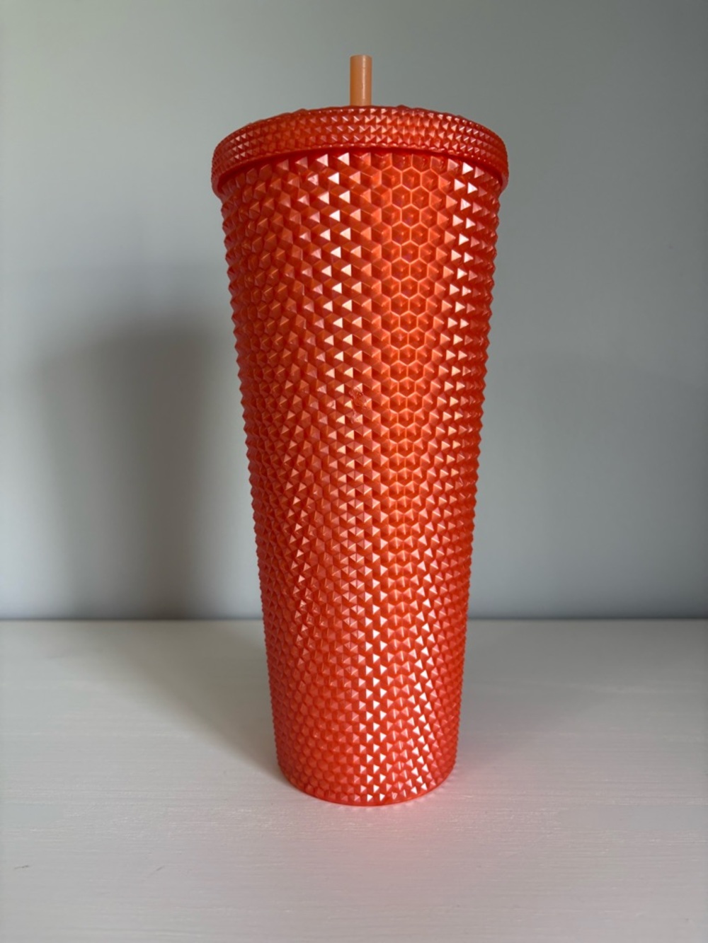 Starbucks 2022 Fall Pearl Orange Studded Venti Tumbler 24oz - Rare Bling - Picture 2 of 4